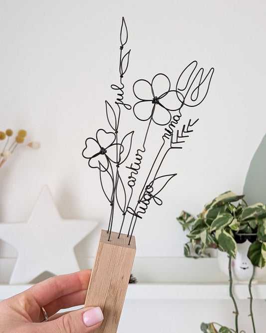 Bouquet éternel personnalisable avec prénoms - L'atelier de Boucle Piquée