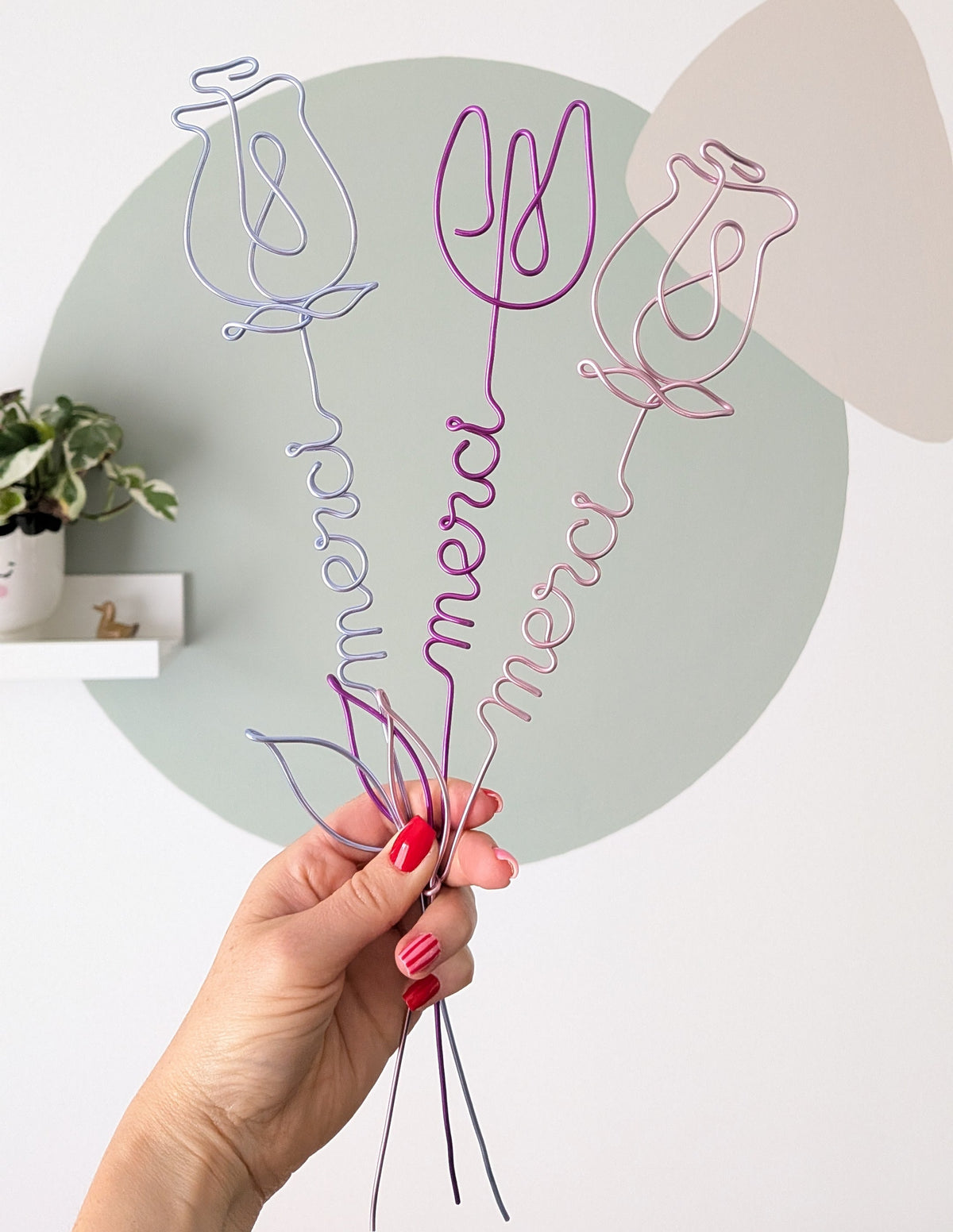 Fleur à message personnalisée - Idée cadeau fin année scolaire - L'atelier de Boucle Piquée