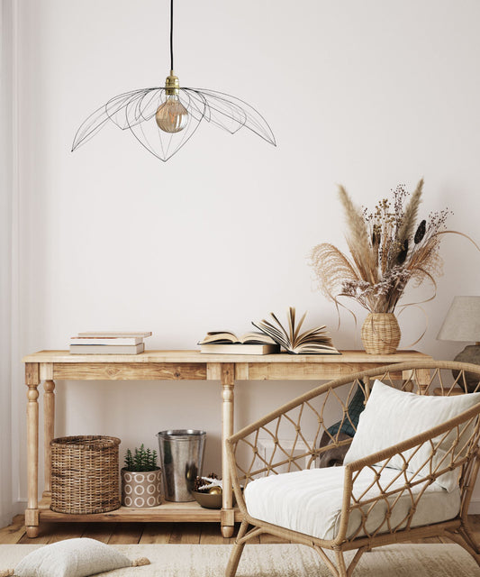 Suspension fleur de lotus : luminaire minimaliste - L'atelier de Boucle Piquée