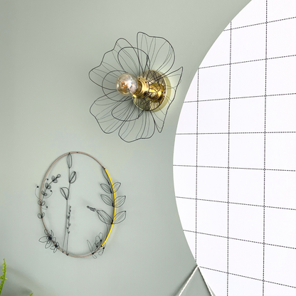 Applique murale fleur des champs en fil métallique - L'atelier de Boucle Piquée