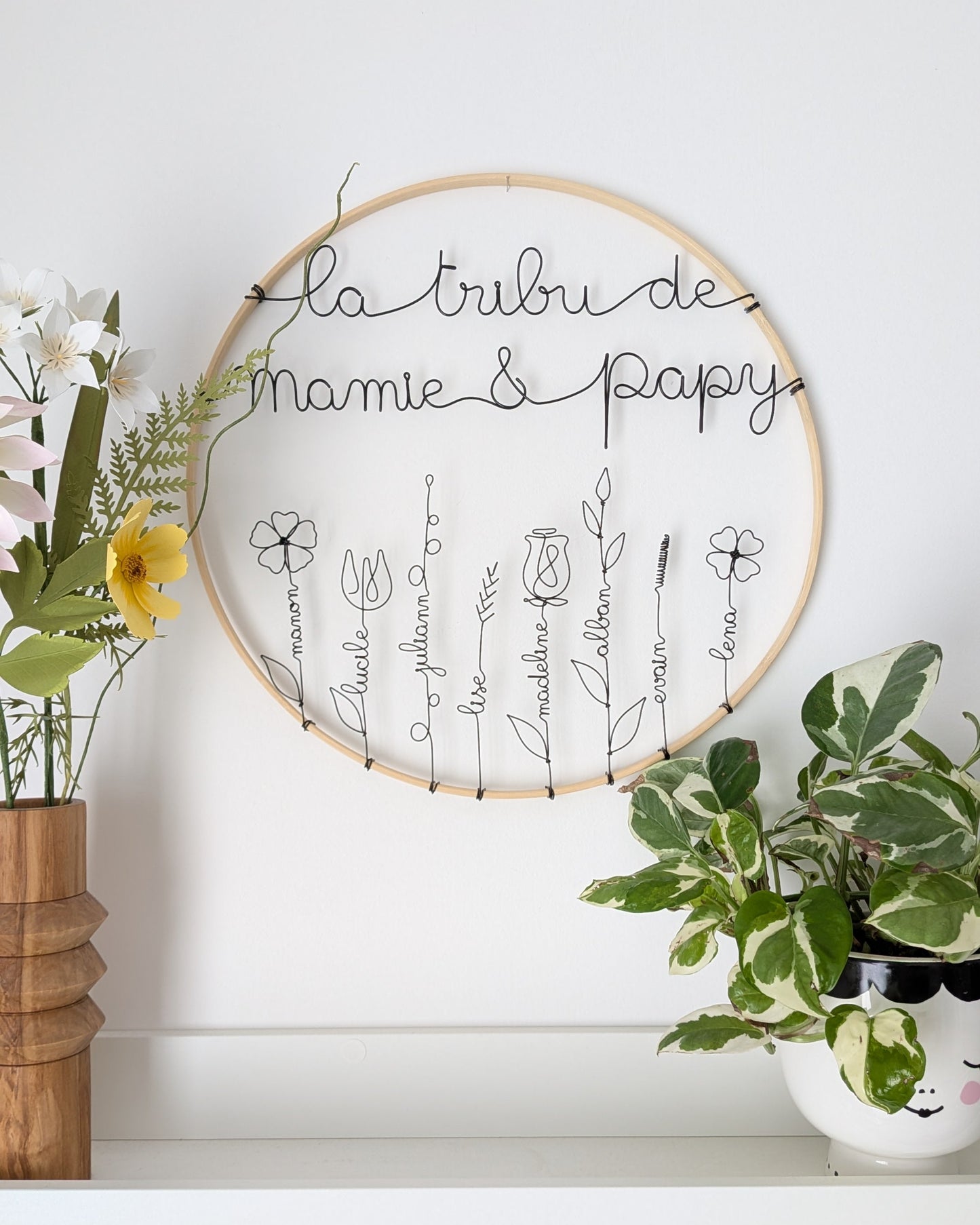 Couronne personnalisable décorative famille en métal - L'atelier de Boucle Piquée - Idée cadeau Noël - Papy et Mamie