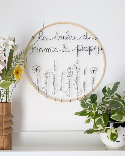 Couronne personnalisable décorative famille en métal - L'atelier de Boucle Piquée - Idée cadeau Noël - Papy et Mamie