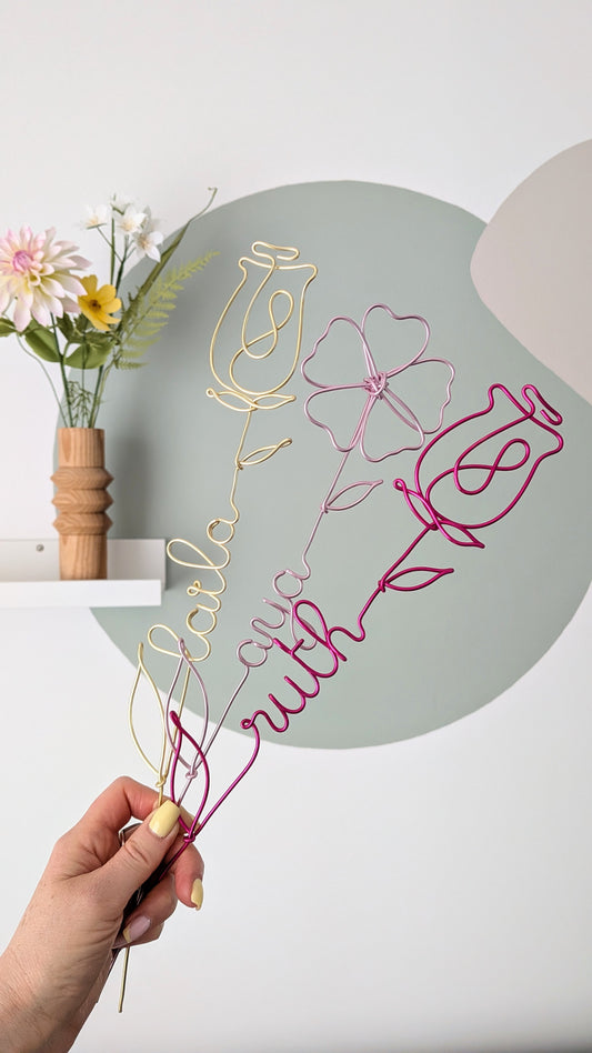 Fleur à message personnalisée - Déco chambre enfant - L'atelier de Boucle Piquée