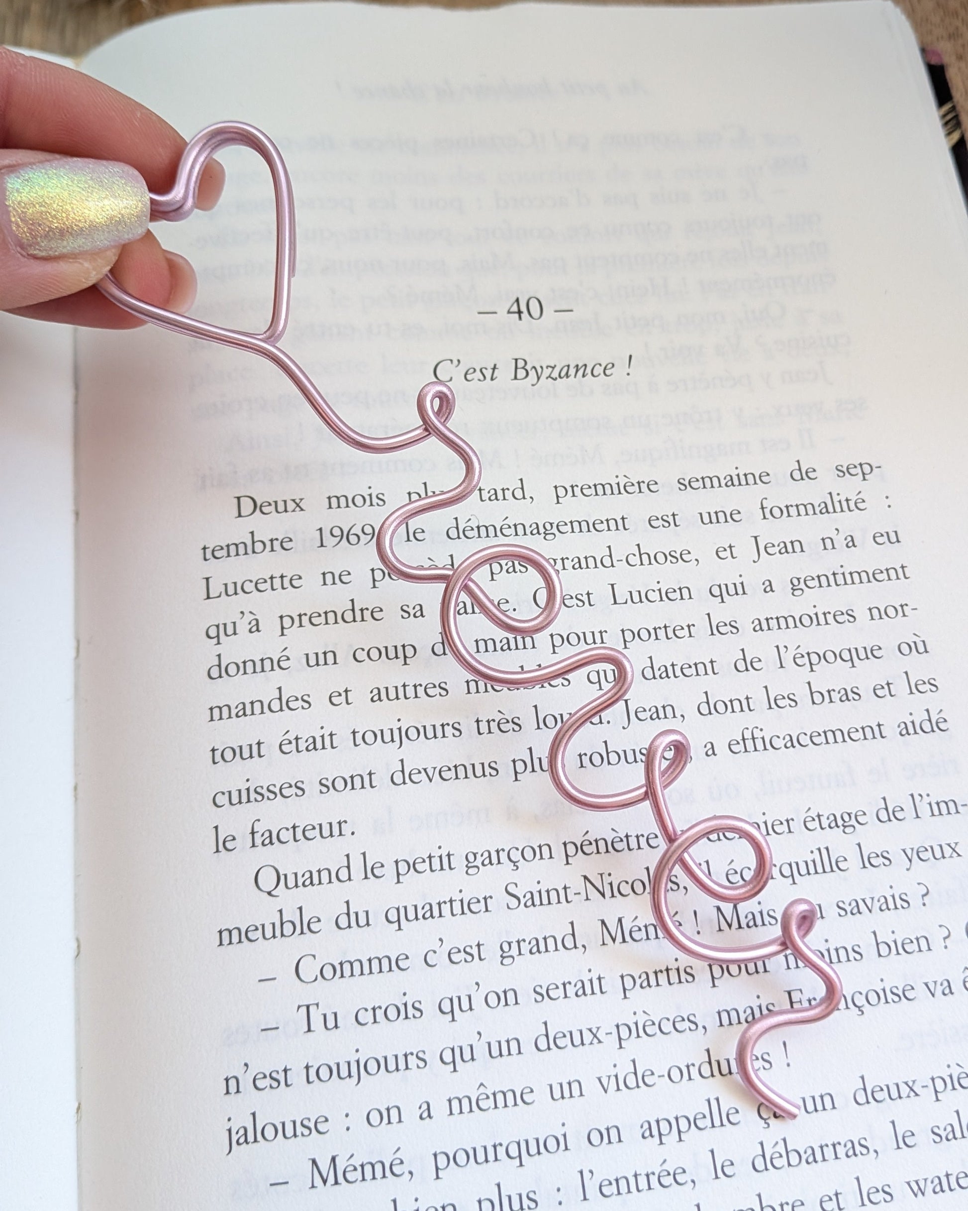 Marque pages personnalisé - rever - rose - L'atelier de Boucle Piquée