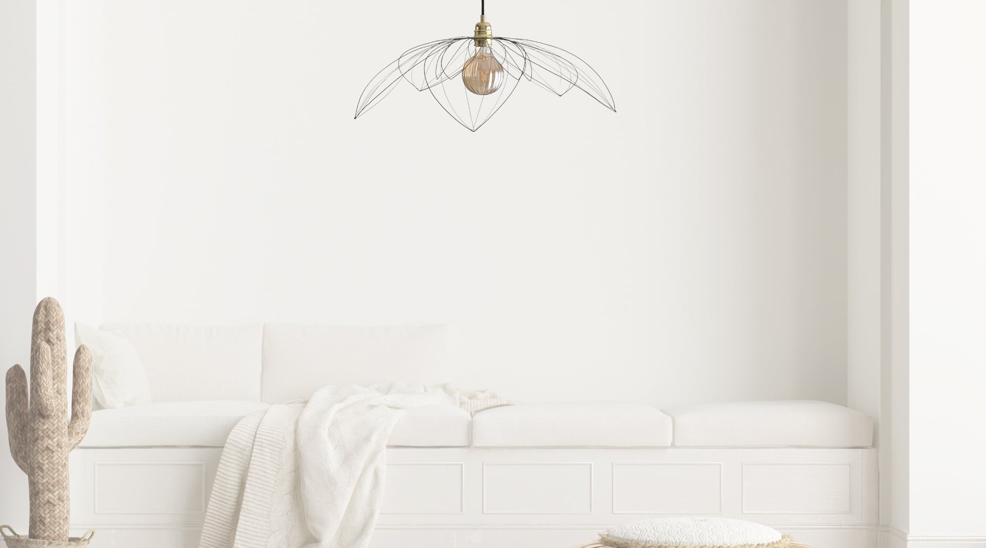 Bannière luminaire en fil métallique - L'atelier de Boucle Piquée