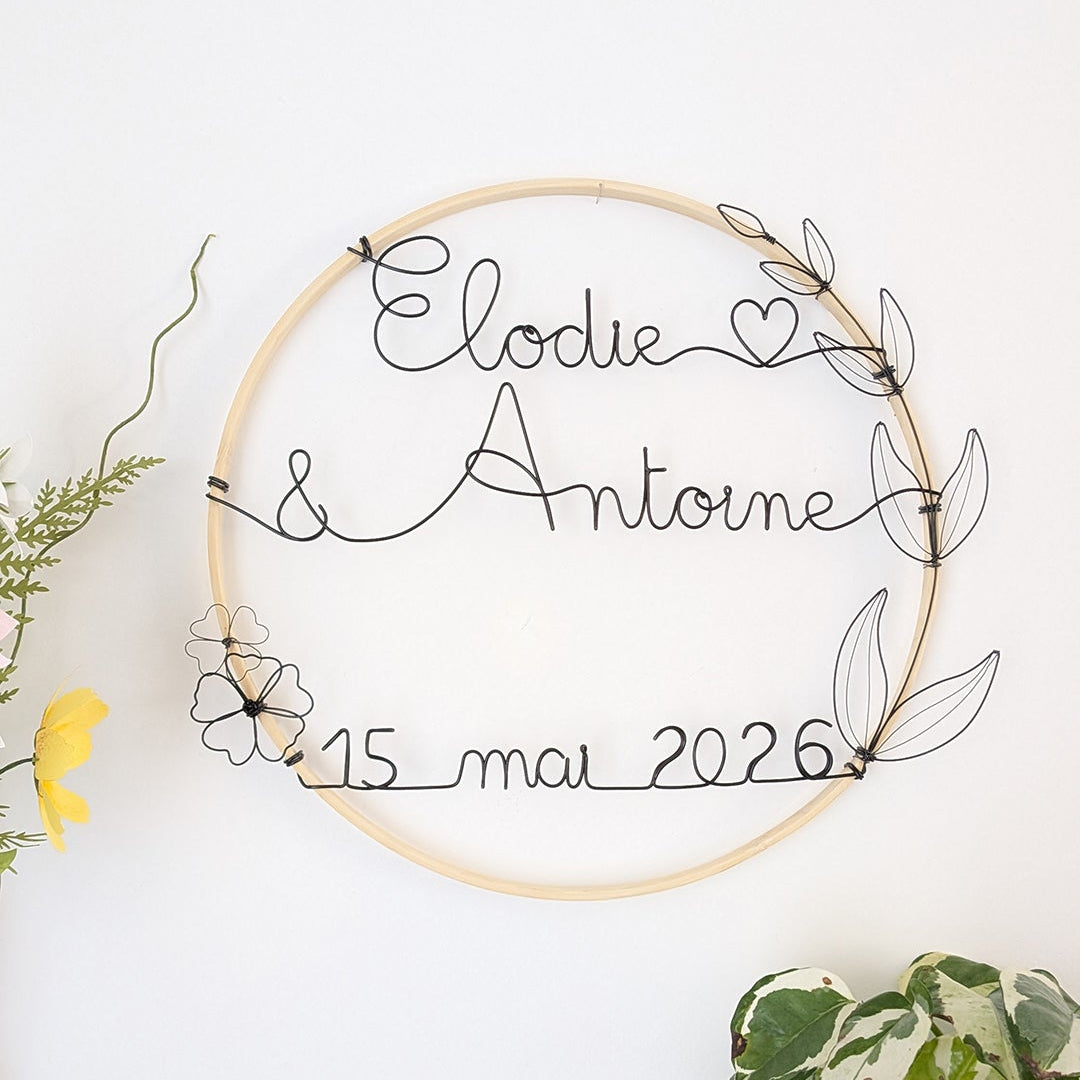 Souvenir mariage : couronne personnalisée - L'atelier de Boucle Piquée