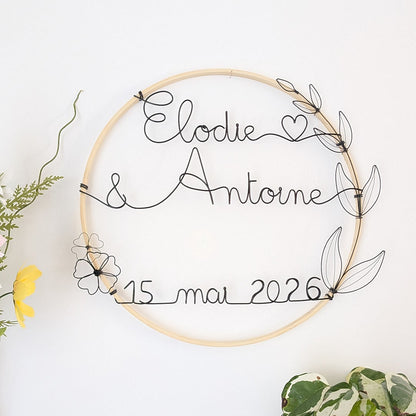 Souvenir mariage : couronne personnalisée - L'atelier de Boucle Piquée