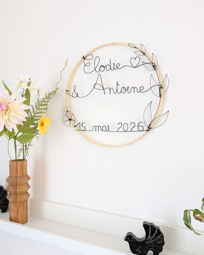 Couronne personnalisée mariage - L'atelier de Boucle Piquée