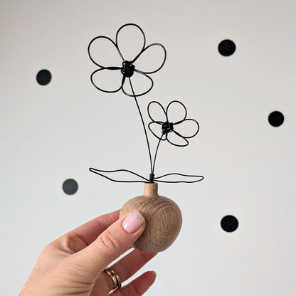 Objet décoratif en bois et métal : mini plante - L'atelier de Boucle Piquée