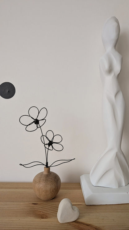Mini plante décorative en bois et métal - L'atelier de Boucle Piquée