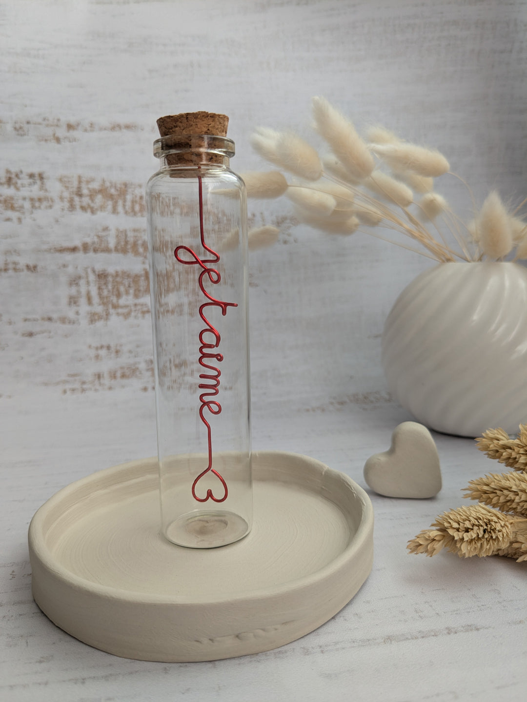 Fiole à message : je t'aime - L'atelier de Boucle Piquée